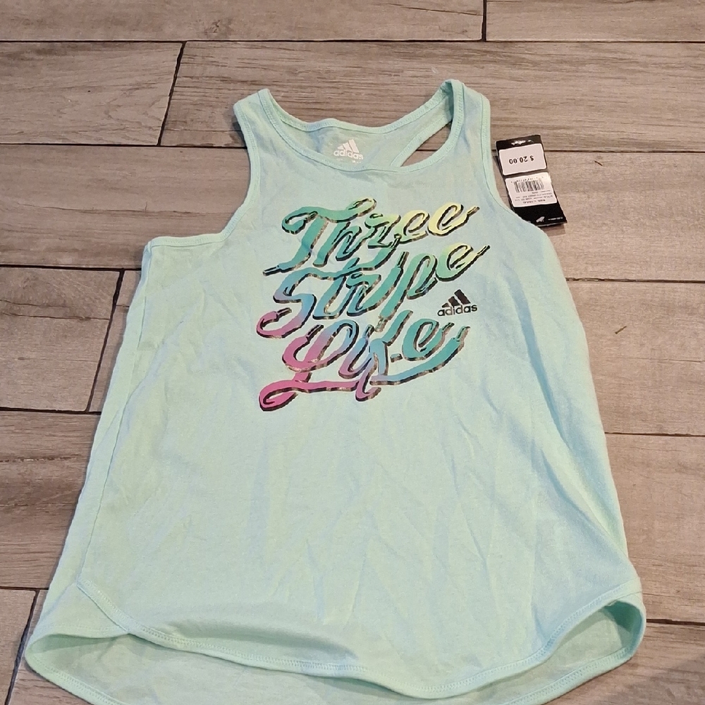 🍋‍🟩Adidas Light Green Graphic Tank Top💘